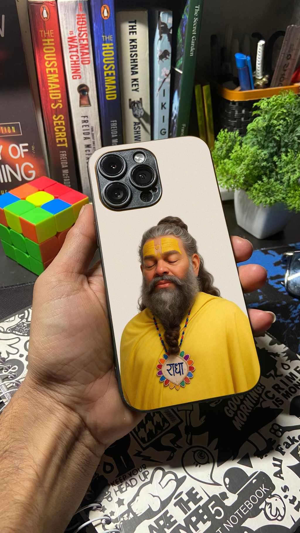 Premanand ji Maharaj "Relaxed" Premium Tempered Glass Phone Case