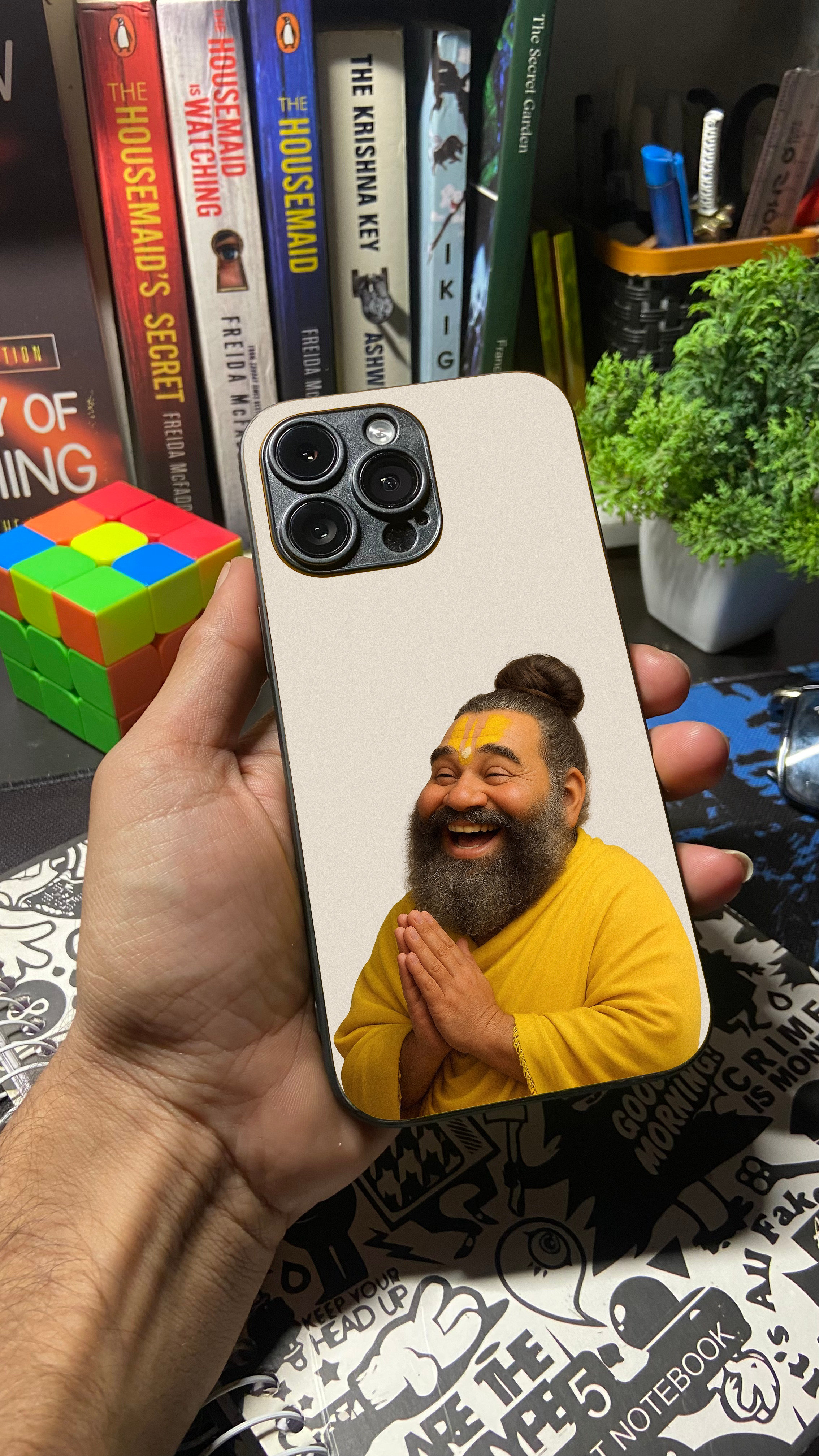 Premanand ji Maharaj "Greeting" Premium Tempered Glass Phone Case