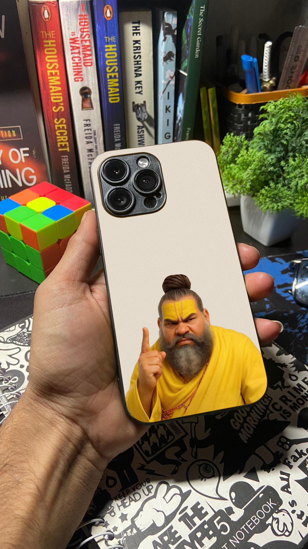 Premanand ji Maharaj "Angry" Premium Tempered Glass Phone Case