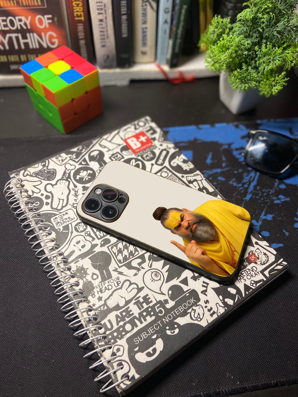 Premanand ji Maharaj "Angry" Premium Tempered Glass Phone Case