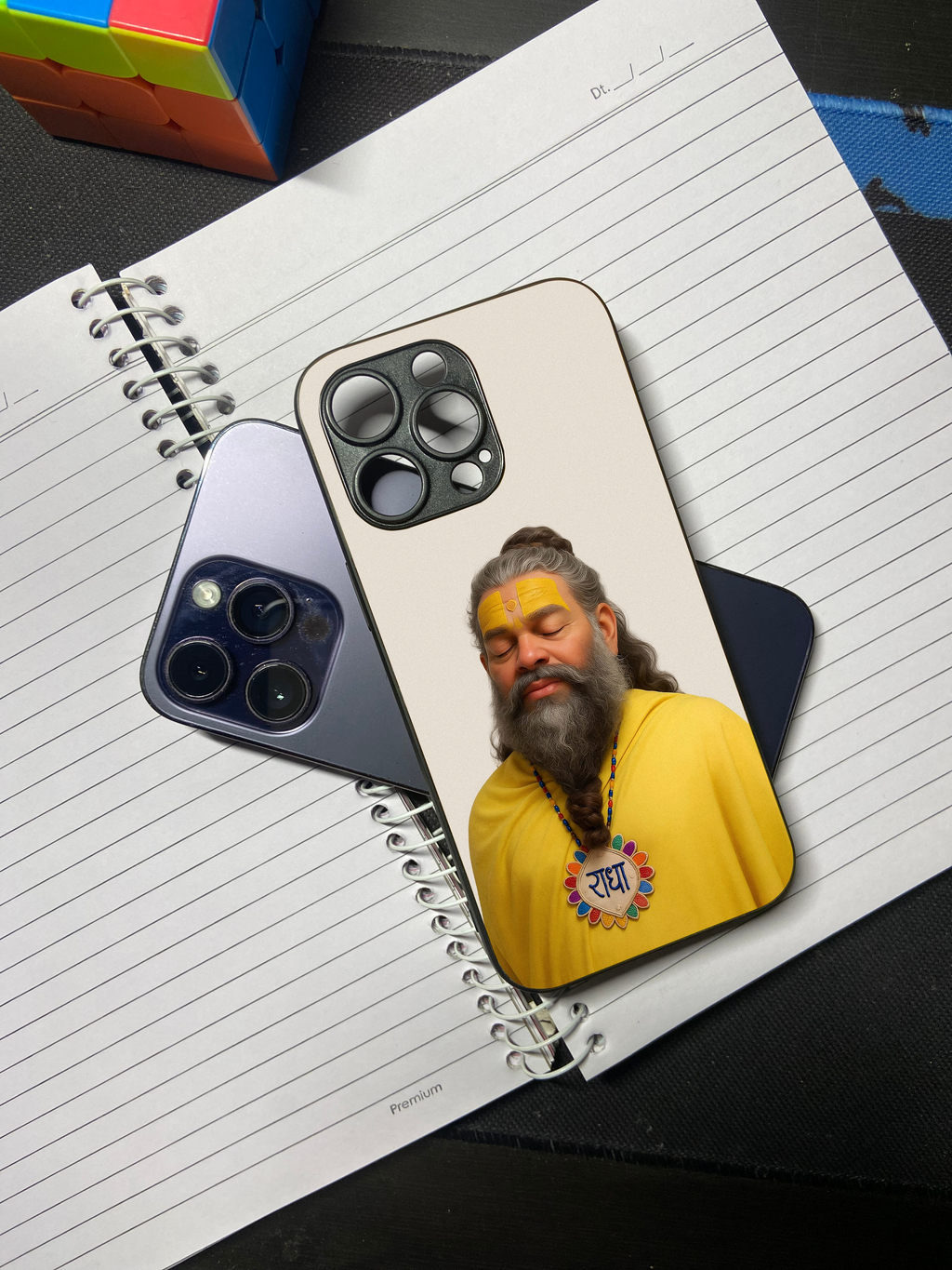 Premanand ji Maharaj "Relaxed" Premium Tempered Glass Phone Case