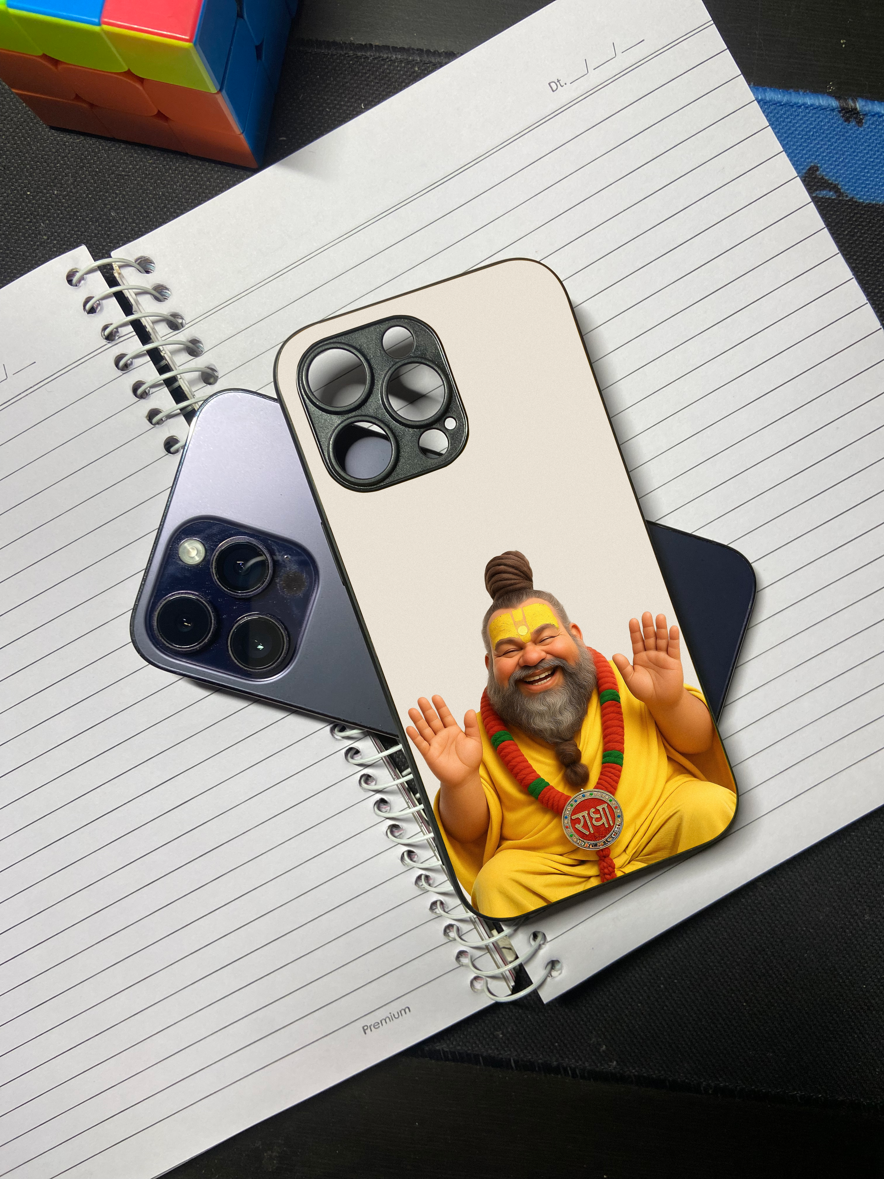 Premanand ji Maharaj "Blessing" Premium Tempered Glass Phone Case