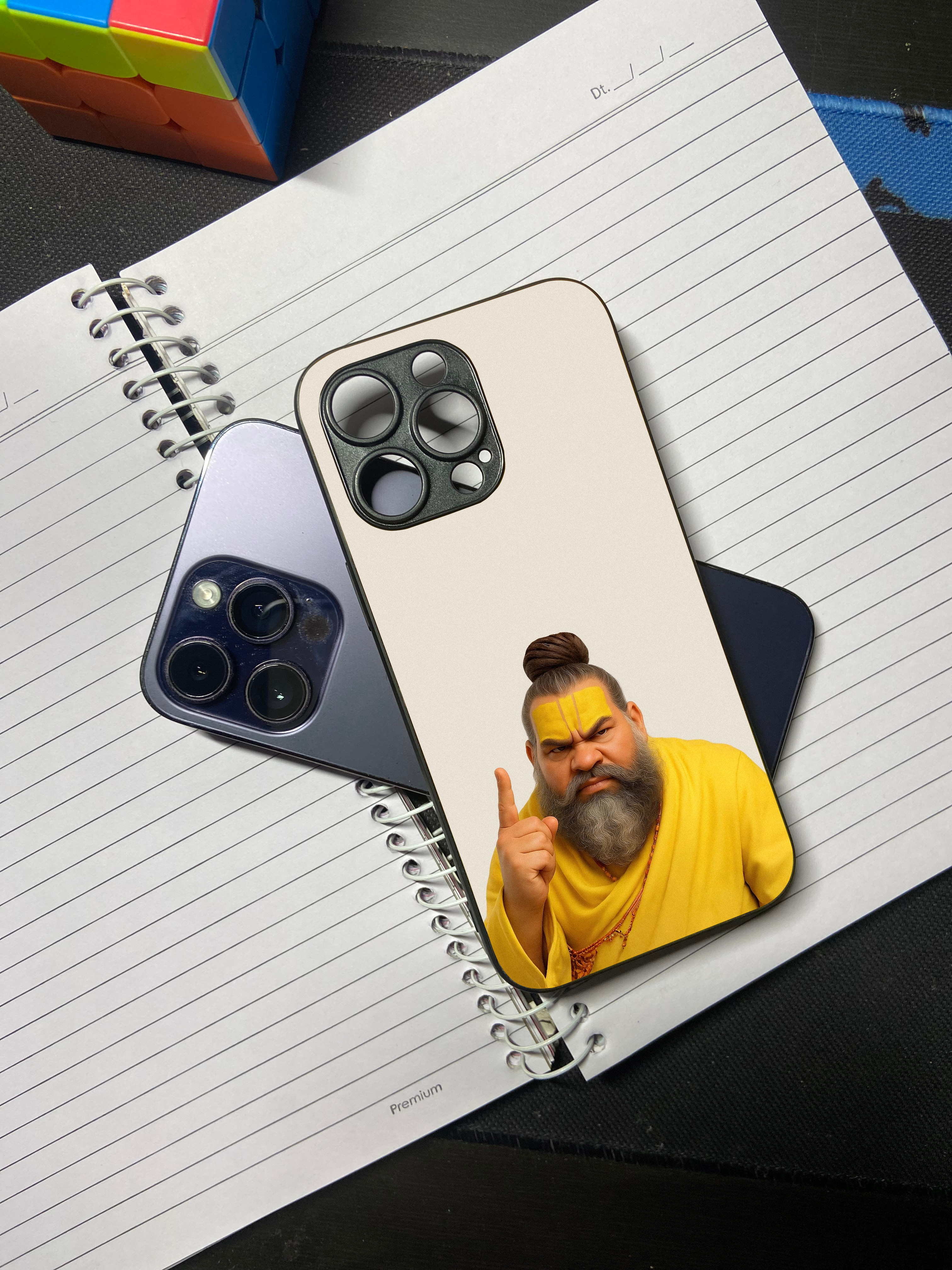 Premanand ji Maharaj "Angry" Premium Tempered Glass Phone Case