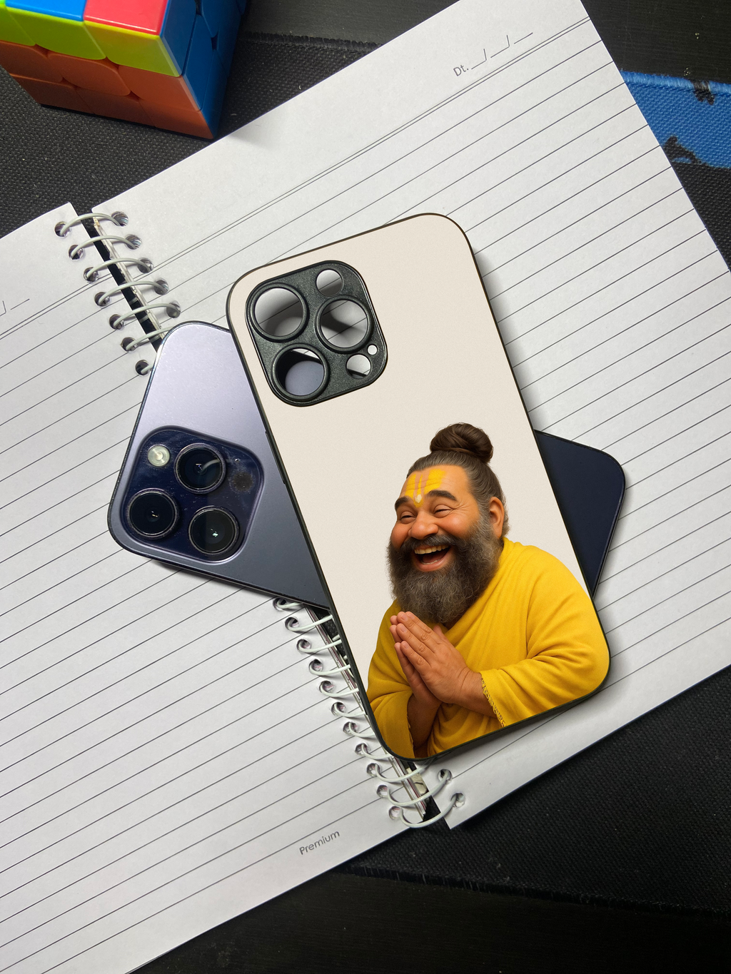 Premanand ji Maharaj "Greeting" Premium Tempered Glass Phone Case