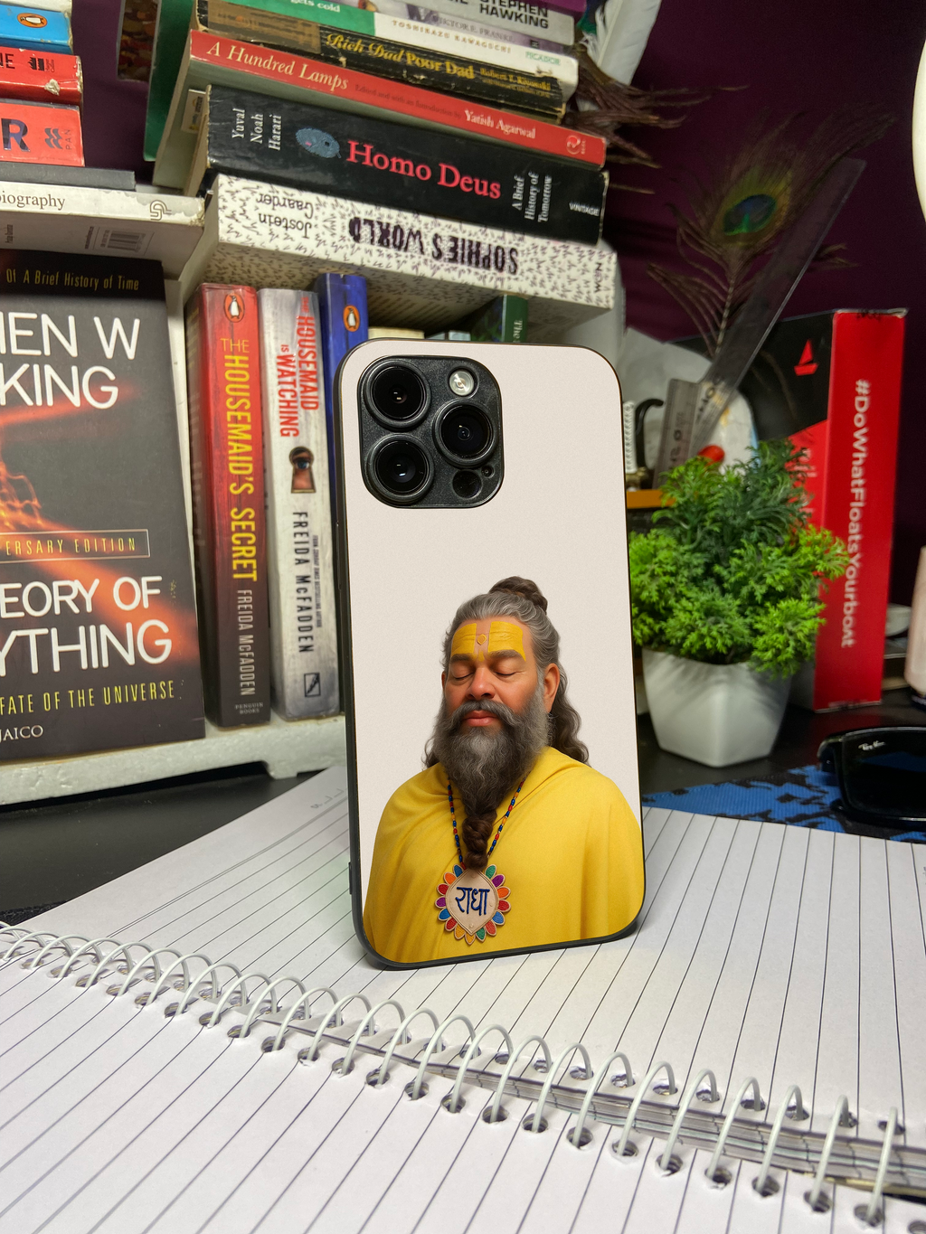 Premanand ji Maharaj "Relaxed" Premium Tempered Glass Phone Case