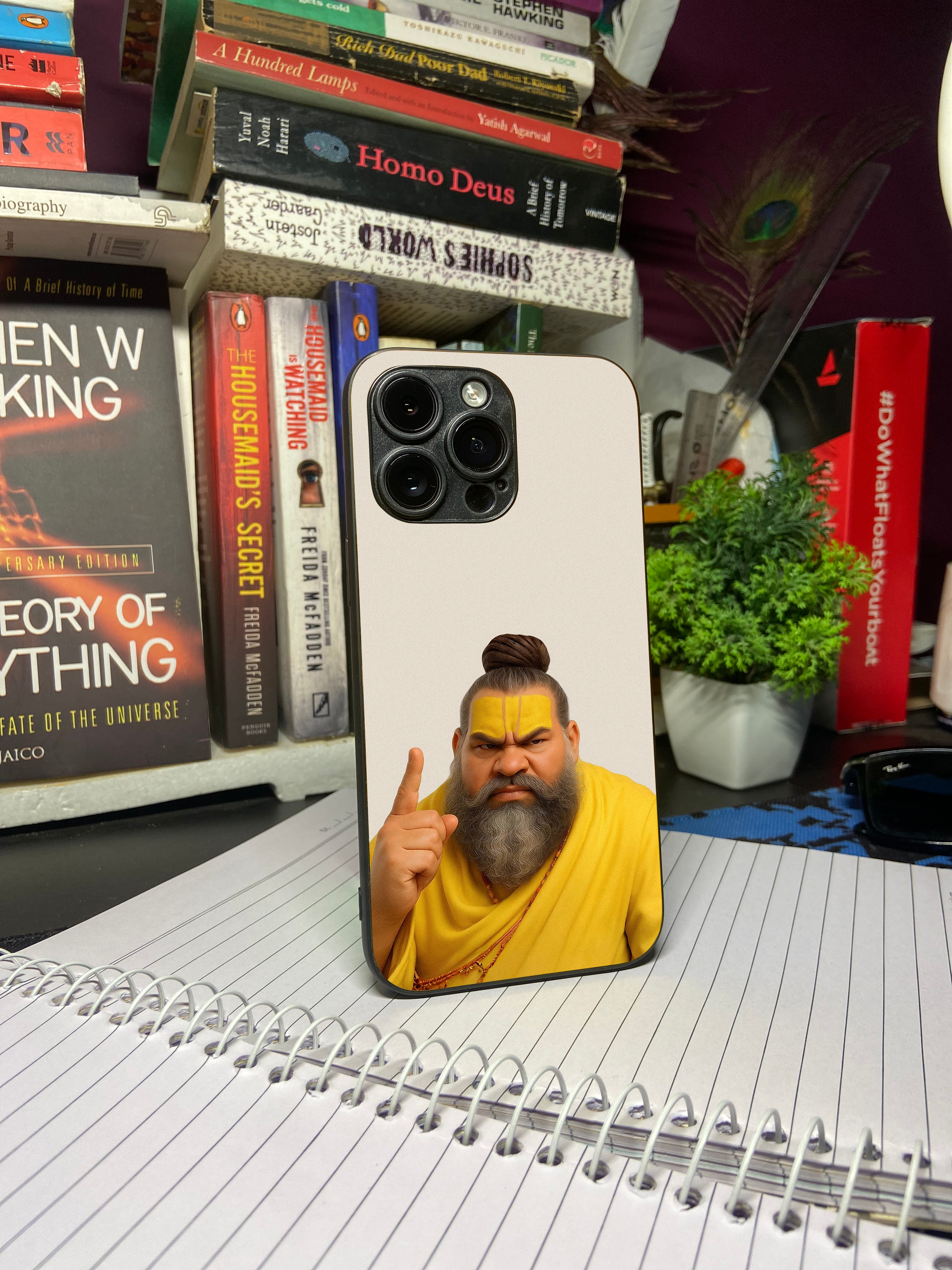 Premanand ji Maharaj "Angry" Premium Tempered Glass Phone Case