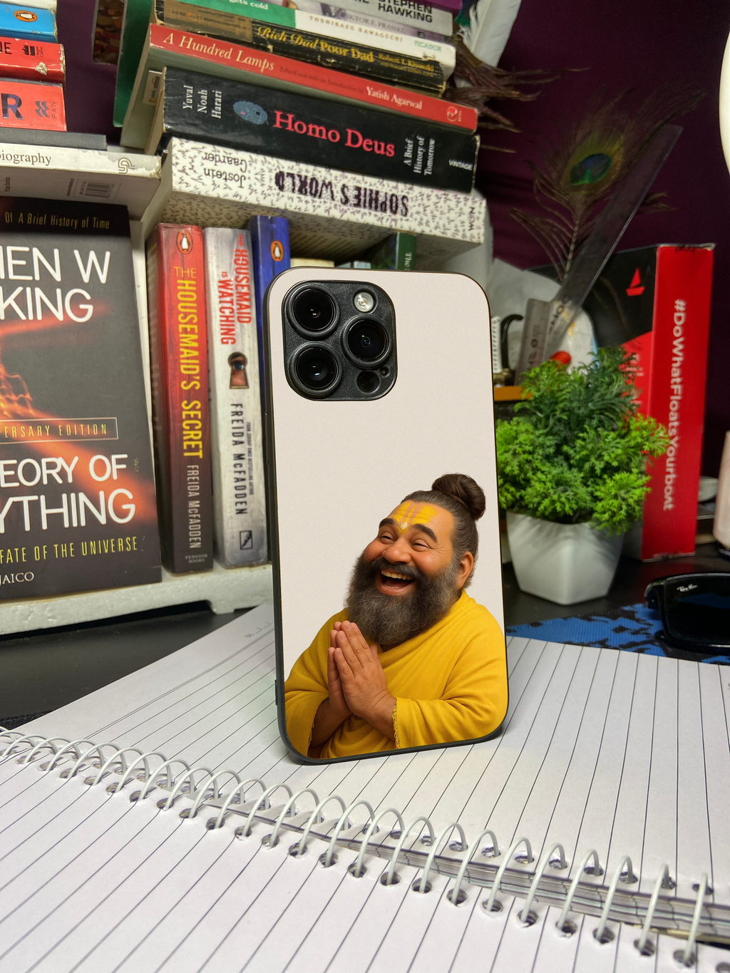 Premanand ji Maharaj "Greeting" Premium Tempered Glass Phone Case